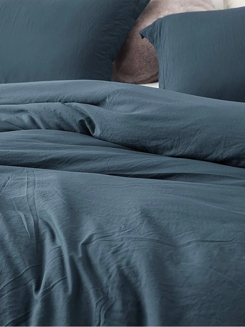 Duvet Cover Set - Natural Loft - Nightfall Navy Sz Oversized Queen NWT